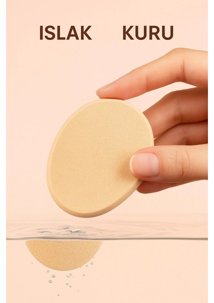 Oval Latex Makyaj Süngeri – Islak & Kuru Kullanım, Pürüzsüz Ten Uygulaması modelleri