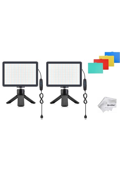 2 Li 19CM 13 Watt 120 LED Fotograf ve Video Işığı ve Mini Tripod Seti Vlog Ürün Youtube Canlı Yayın Vb