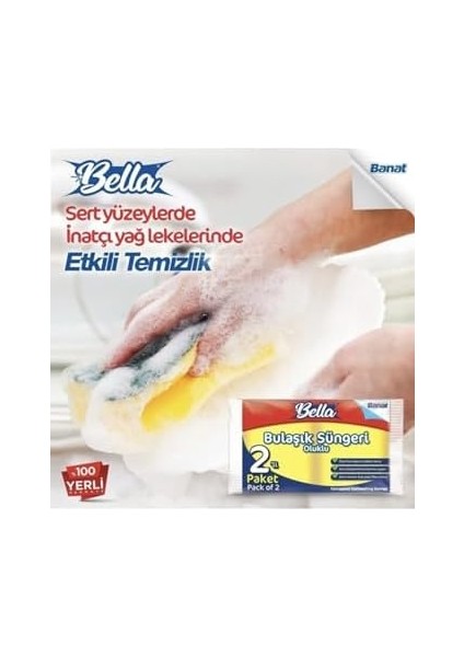 Banat Bella Oluklu Bulaşık Süngeri 2'li