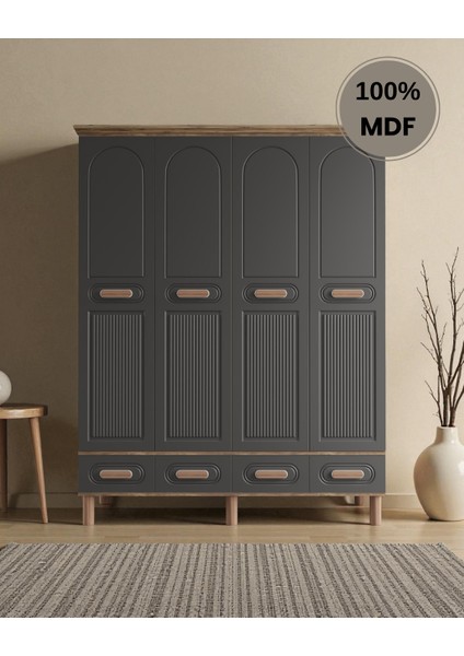 Perry 4 Kapaklı Çekmeceli Mdf Gardırop fiyatları