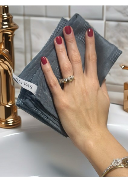 Aliva's Premium Mikrofiber Sihirli Temizlik Bezi 40 X60 Cm- Mavi ve Antrasit Gri Renk 2 Adet