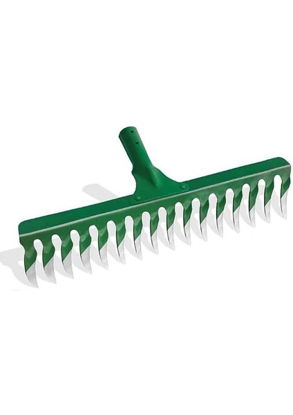 Metal Burgulu Bahçe Tarla Tırmığı 18 Diş Çim Peyzaj Yaprak Ot Saman Temizleme Toprak Işleme Tırmığı