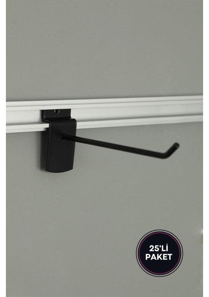 Kanallı Panoya Siyah Kanca 15 Cm-Siyah