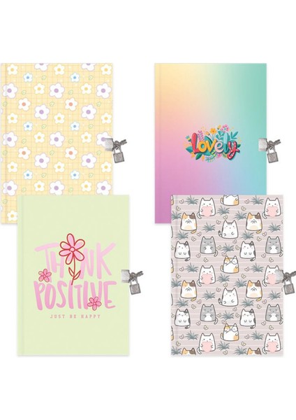 Kilitli Hatıra ve Günlük Defteri – 14X20 Cm, 80 Yaprak (Çeşitli Kapak Desenleri) fiyatları