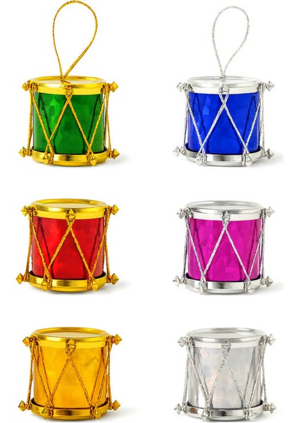 Yılbaşı Ağaç Süsü Davul 4 x 3 cm 6'lı