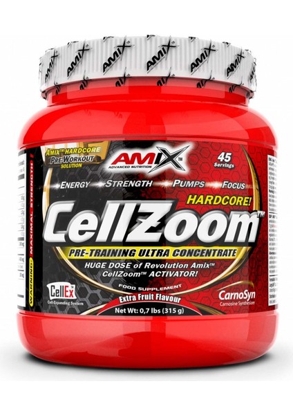 Cellzoom Hardcore Pump Activator Creatine + Arginine + Beta Alanine 315 Gram