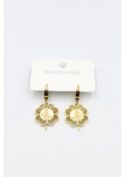 Litaetrend Tuğra Yonca Küpe - Altın fiyatları