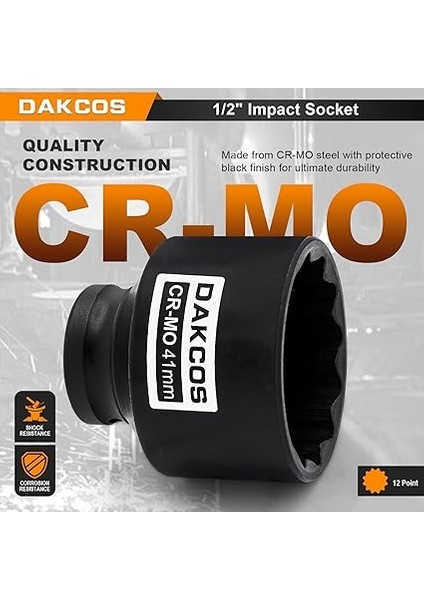 1/2 "sürücü 41MM Soket 12 Ponit Darbeli Anahtar Soket Tahrik Mili Aracı Güç Soketi, Cr-Mo Soket modelleri