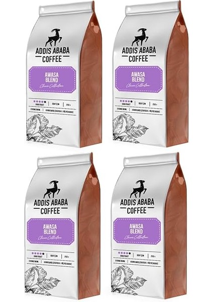 Addis Ababa Coffee - Awasa Blend Kahve 4X250 Gr. (Filtre Kahve)