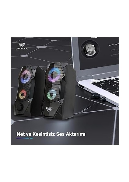 N-301 10W Masaüstü Rgb Gaming Oyuncu Pc 1+1 Speaker Hoparlör fırsatları