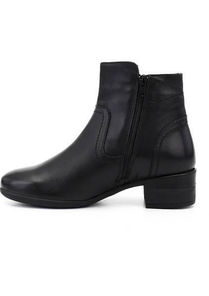 Kadın Siyah Fermuarlı Kalın Topuklu Hakiki Deri Bot modelleri