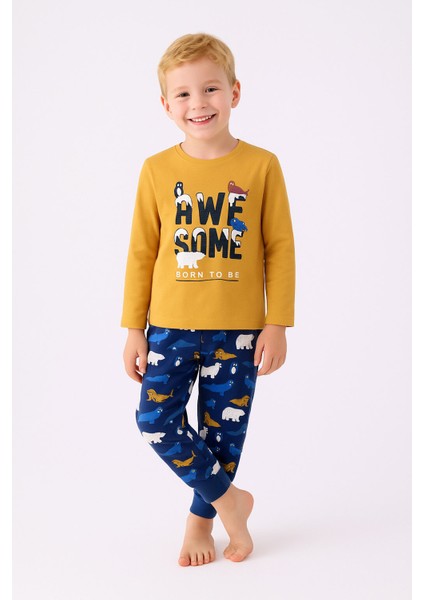 Erkek Çocuk Sarı Pijama Takımı