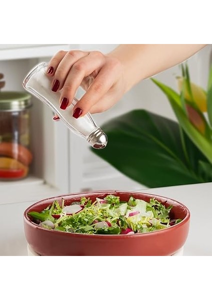 15334 2'li Cam Gövdeli Metal Krom Kapaklı Tuzluk Biberlik - Baharatlık Karabiberlik Seti - 50 ml fiyatları