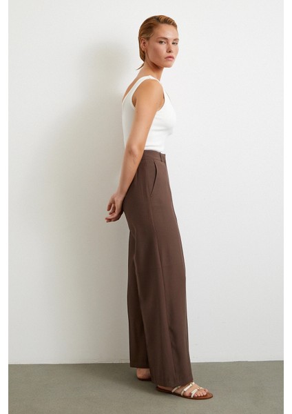 Geniş Paça Palazzo Pantolon Kahve fırsatları
