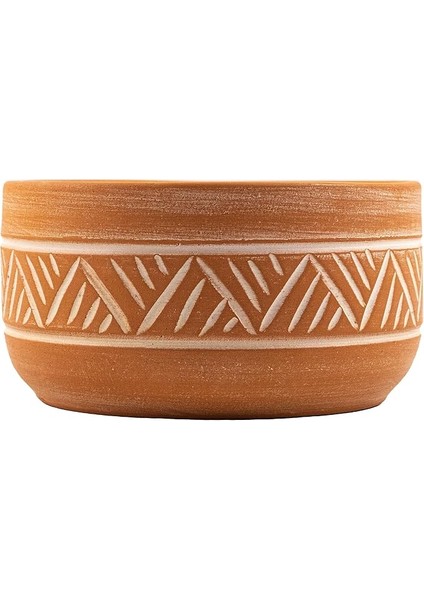 Terracota Hitit Desen Toprak Aranjman Saksı – 20 cm Çap