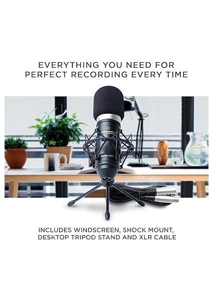 Professional MPM-1000 - Podcast, Akış, Şarkı Söyleme, Tele-Çalışma ve Oyun Için Masa Standı ve Kablolu Xlr Kondenser Stüdyo Mikrofonu indirimleri