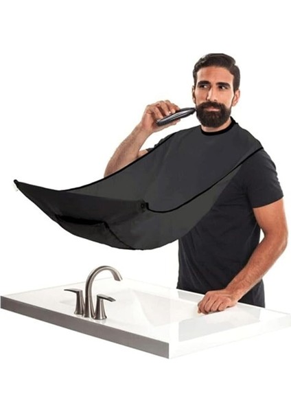 Renkli Pratik Evde Saç Sakal Tıraş Önlüğü Hijyenik Sakal Kesme Örtüsü Traş Önlüğü Siyah Ipli Tela Kumaş Ergonomik Önlük