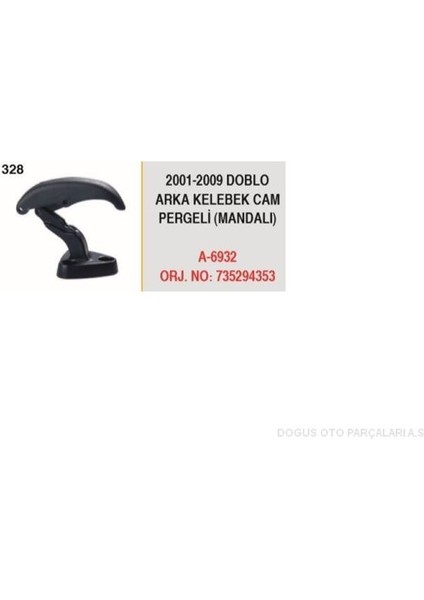 A-6932 - Kelebek Cam Mandalı Arka Doblo 09>