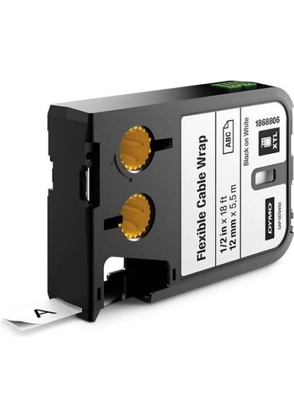 Xtl, Esnek Kablo Etiketi (12 mm x 5,5 Mt), Beyaz/siyah - 1868806