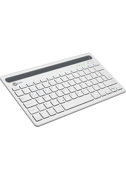 BK100 Kablosuz Bluetooth Şarj Edilebilir, Çoklu Cihaz ile Uyumlu, Telefon/tablet Tutucu Kart Yuvası, Akıllı Uyku Modlu, 40 Saat Çalışma, 78 Tuş, Kompakt Ultra Ince Qwerty Türkçe Q Klavye Beyaz fırsatları