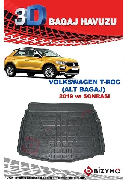 Volkswagen T-Roc 2019 ve Sonrası (Alt) 3D Bagaj Havuzu fiyatları