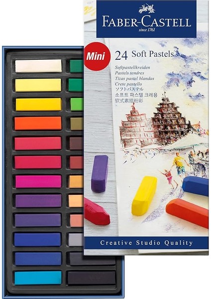 Creative Studio Mini Toz Pastel Boya, 24 Renk, Yarım Boy, Yüksek Pigment, Parlak Renkler, Fiksatif Uyumlu, Tebeşir Bazlı Soft Pastel