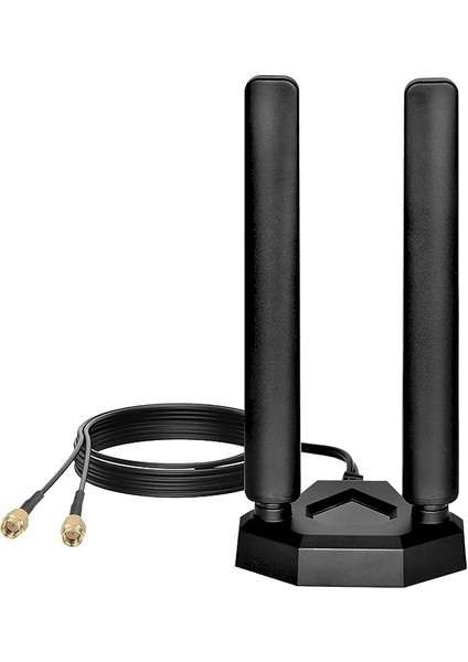 Tri Band Wifi 6e Anten 8dbi 2.4ghz 5.8ghz 6ghz Wlan Anten Manyetik Ayaklı, Rp-Sma Fiş Iç Anten Wlan Kablosuz Yönlendirici Bluetooth Wifi Güvenlik Kamerası ile Uyumlu