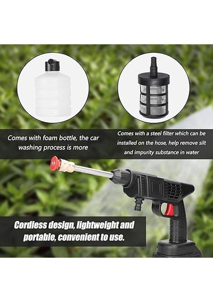 18V Ev Tipi Kablosuz Yüksek Basınçlı Araba Yıkama Aleti Taşınabilir Araç Tem Makinesi Köpük Şişeli Otomobil Yıkama Makinesi fırsatları