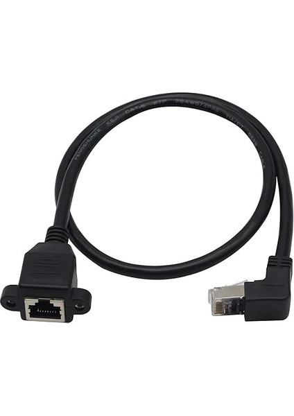 7747 RJ45 Dişi Erkek Uzatma 1.5m Dirsek Köşeli 90 Derece Panel Tipi Cat6 Montaj Kablosu(1.5 Metre)