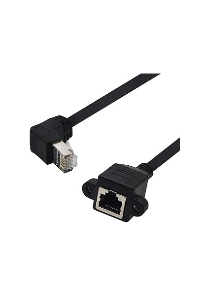 7747 RJ45 Dişi Erkek Uzatma 1.5m Dirsek Köşeli 90 Derece Panel Tipi Cat6 Montaj Kablosu(1.5 Metre) fiyatları