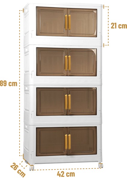 4'lü Portatif Çok Amaçlı Tekerlekli Modüler Katlanabilir Dolap Banyo Mutfak Organizer Saklama Kutusu fiyatları