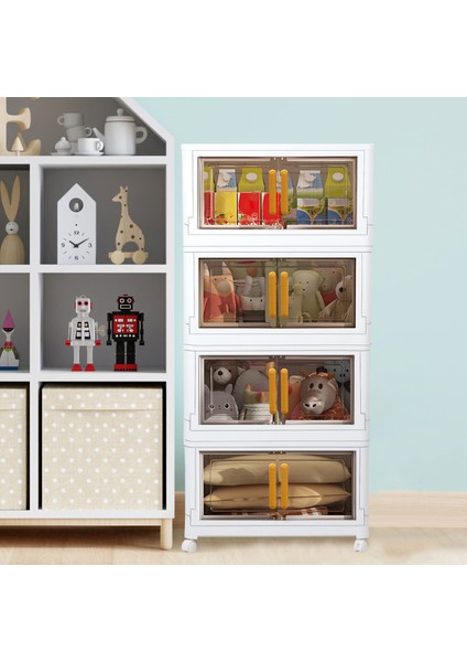 4'lü Portatif Çok Amaçlı Tekerlekli Modüler Katlanabilir Dolap Banyo Mutfak Organizer Saklama Kutusu fırsatları