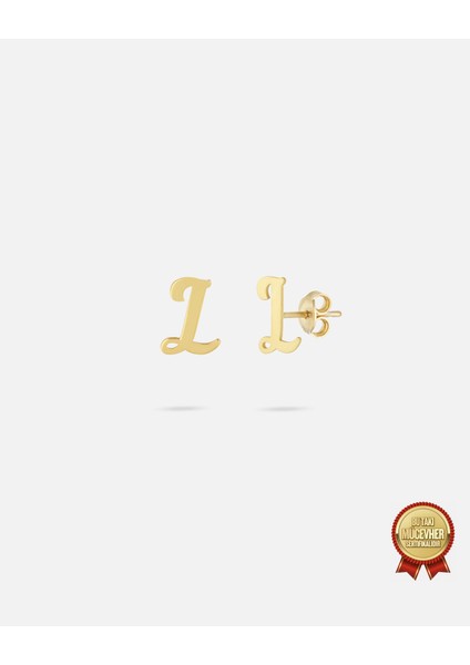 14 Ayar Altın Harfli Küpe