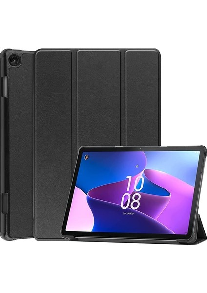 Lenovo Tab M10 3rd Gen TB328 10.1 Inç 2022 ile Uyumlu, Dik Durma Fonksiyonlu Kapaklı Kılıf, Lenovo Tab M10 (3. Nesil) Için 10,1 Inç Tablet, A-Siyah