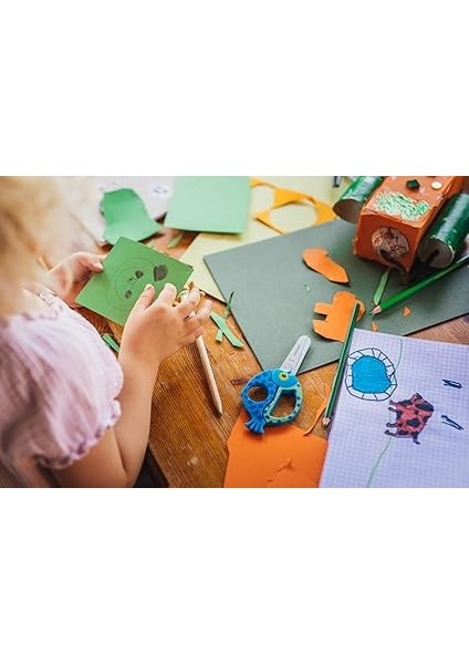 Çocuk Hayvan Makası Balık Motifli Sağ ve Sol Elini Kullananlar Için, Mavi, Uzunluk 13 cm fırsatları