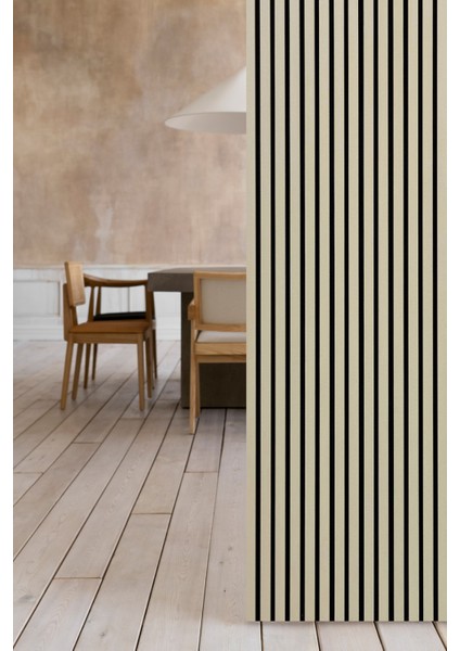Mdf Ahşap Akustik Duvar Paneli 100X275 cm -Krem modelleri