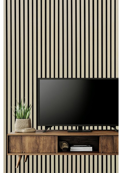 Mdf Ahşap Akustik Duvar Paneli 100X275 cm -Krem indirimleri