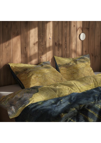 Starry Night Over The Rhône & Wheat Field With Reaper And Sun Nevresim Takımı - 200 cm x 220 cm modelleri