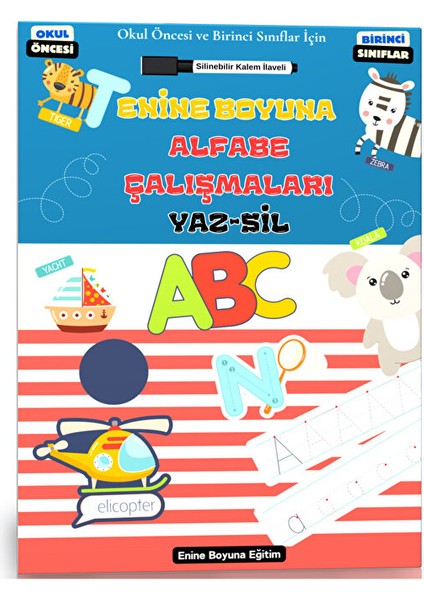 Uygulamalarla Alfabe Çalışmaları Yaz-Sil Kitabı