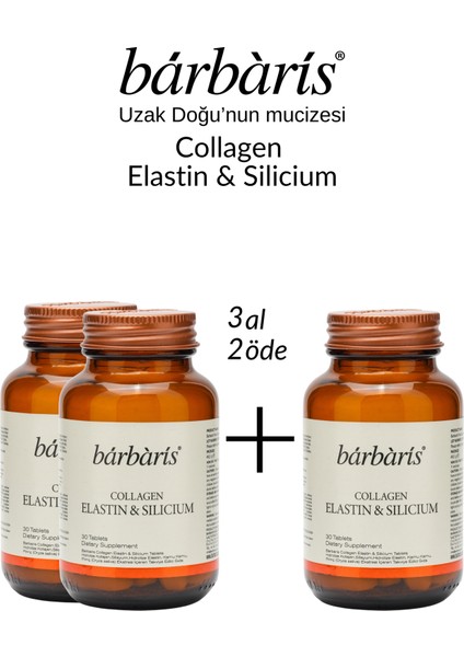 Collagen Elastın & Sılıcıum 30 Tablets-3 Paket