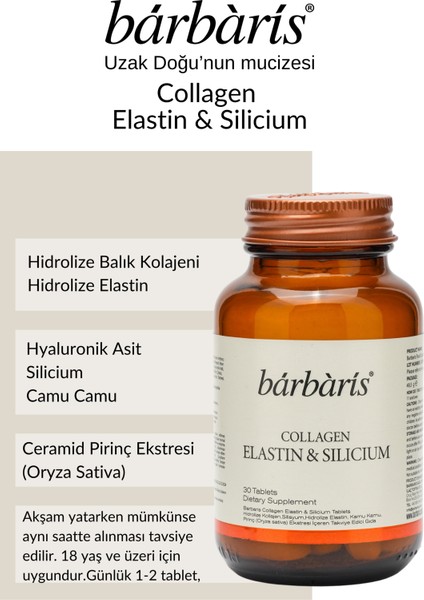 Collagen Elastın & Sılıcıum 30 Tablets-3 Paket fiyatları