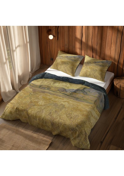 Starry Night Over The Rhône & Wheat Field With Reaper And Sun Nevresim Takımı - 200 cm x 220 cm