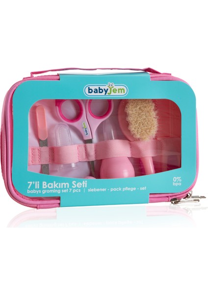 Bebek Bakım Bakım Seti Pembe 7 Parça modelleri