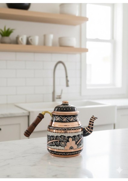 KAHVECİ BAKIR DEMLİK SİYAH