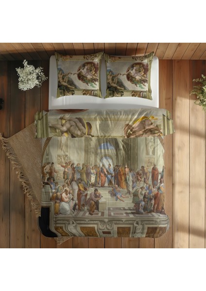 Atina Okulu & Adem'in Yaratılışı Çift Taraflı Nevresim Takımı - 200 cm x 220 cm indirimleri