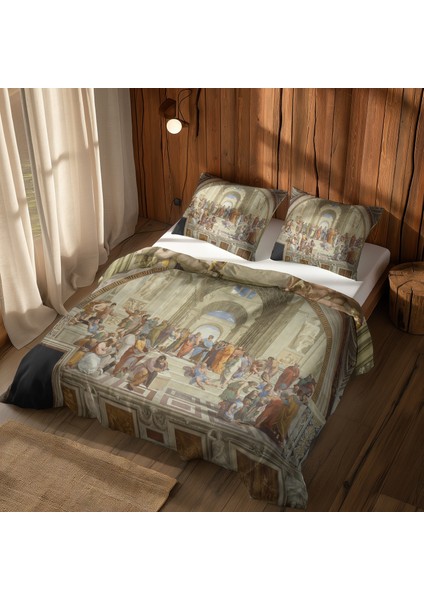Atina Okulu & Adem'in Yaratılışı Çift Taraflı Nevresim Takımı - 200 cm x 220 cm