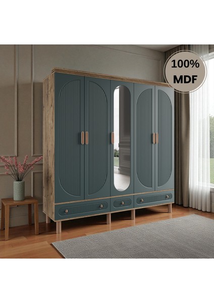 Sally 5 Kapaklı Aynalı Çekmeceli Mdf Gardırop fiyatları
