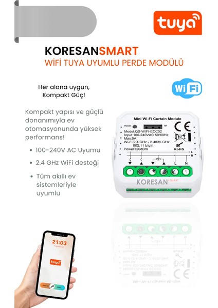 Wifi Tuya Uyumlu Perde Panjur Kepenk Modülü fiyatları