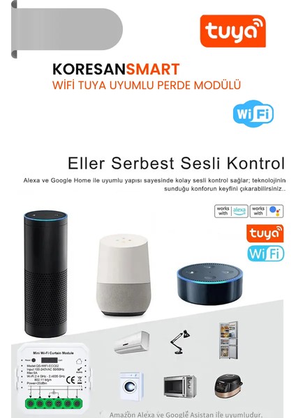 Wifi Tuya Uyumlu Perde Panjur Kepenk Modülü fırsatları
