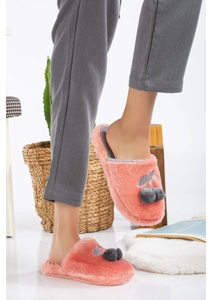 Kadın Ev Terliği Kirazlı Ev Terliği Kışlık Terlik Misafir Terliği Tüylü Terlik modelleri